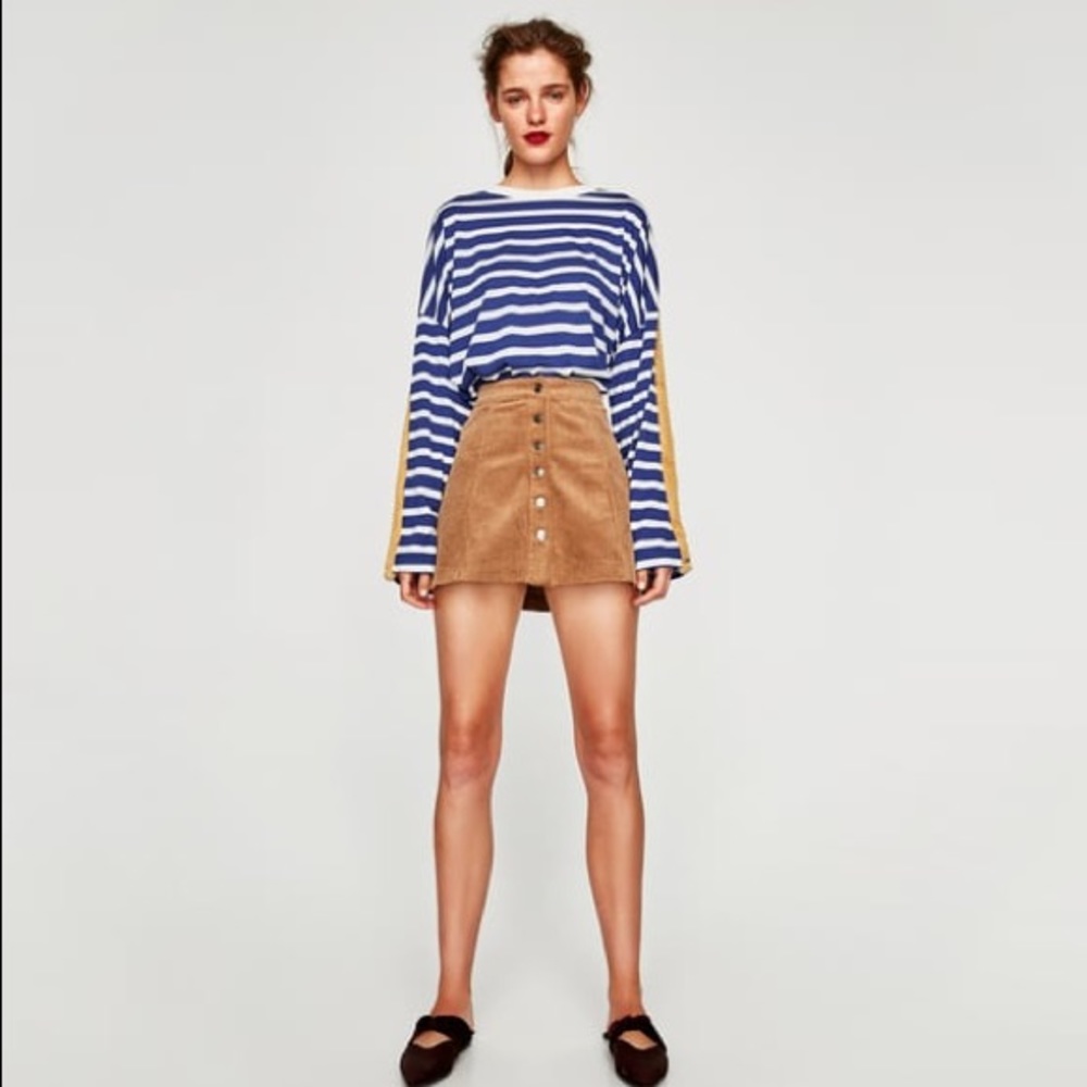 Zara Supersoft fur contrasting striped Long Sleeve
